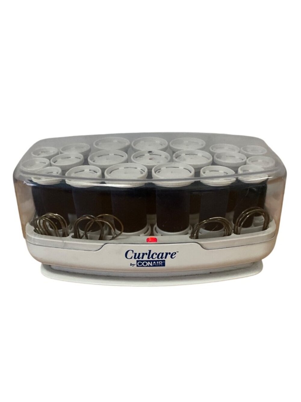 Vtg 1995 Conair Curlcare 20 Hot Rollers Curlers Clips Steam CHV20R-H Flocked